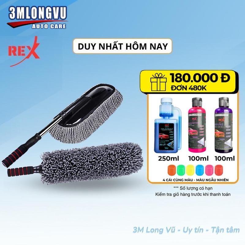  Chổi lau bụi xe ô tô vệ sinh oto chuyên dụng rửa xe hơi cây chổi tròn và dẹt quét bụi ô tô 