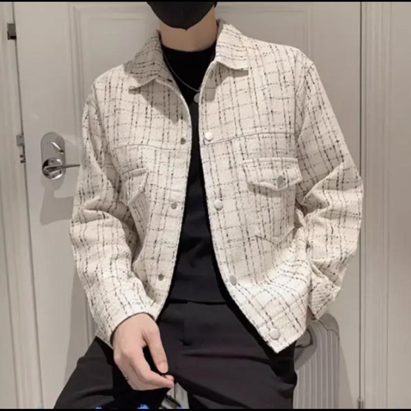 Áo Khoác Dạ Nam 2 Lớp Dày dặn, Áo Khoác Nam Dạ Tweed Mùa Đông Cá Tính Sang Chảnh