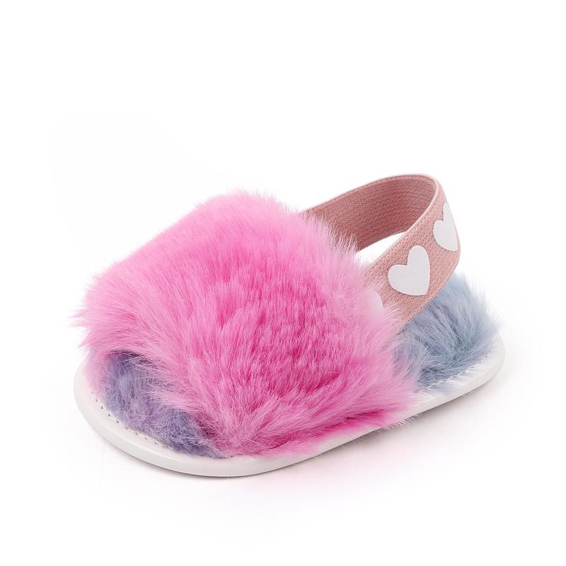 Product Introduction of 0-1 Year Old Elastic Baby Sandals Fashion Hairy Sandals Sneakers 9