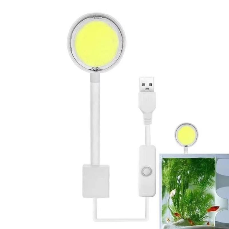 New Rotatable Fish Tank Clip Lamp LED Full Spectrum Waterproof Water Grass Tank Spotlight USB Power 360-degree Aquarium Plant Light Fish Tank 6