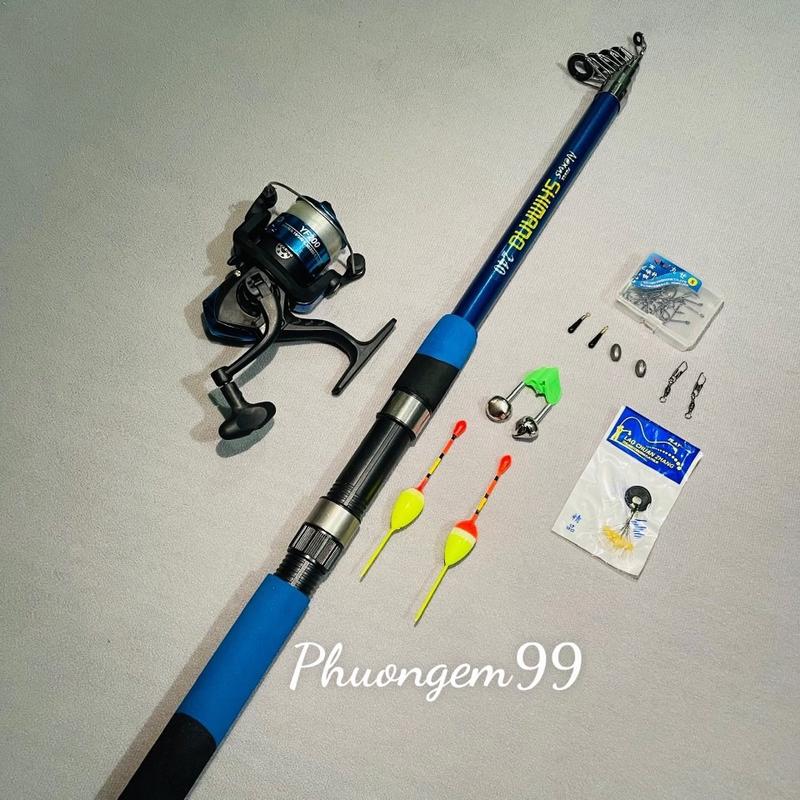 Bộ cần câu shimano + máy nhựa 200+ phụ kiện đầy đủ như hìnhh Đi Câu Fishing Câu Cá
