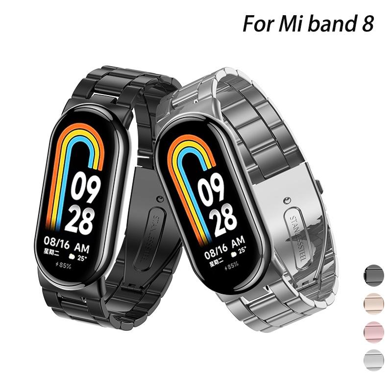 Dây đeo cho đồng hồ thông minh Xiaomi Mi Band 10 9 8 NFC Dây đeo Vòng đeo tay bằng thép không gỉ Tương thích với Miband Mi Band 8 9 10 Phụ kiện dây đeo cổ tay
