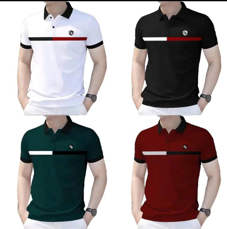 Áo POLO phối ngực thể thao trẻ trung sang trọng chất thoáng mát phối màu AHMENS CN4 NAM Menswear Thun Có Cổ Ngắn Tay