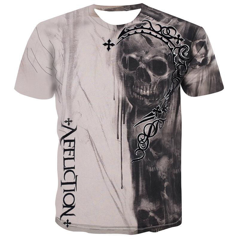 Áo Thun Polyester In Hình Bộ Xương, Phong Cách Thường Ngày Cho Nam, Áo Nam, Thoáng Khí, Thích Hợp Cho Quần Áo Mùa