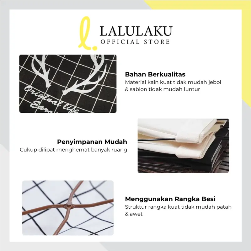 Lalulaku Keranjang Baju 702 Laundry Basket Keranjang Cucian Baju Kotor 5