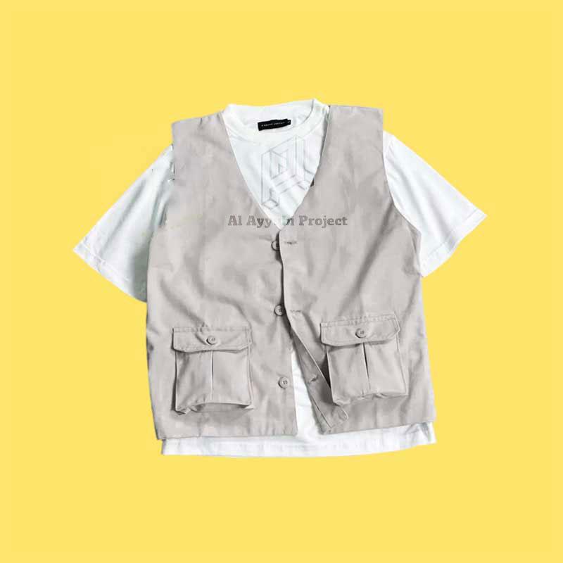 YOUBI Vest Rompi Pria Casual Pria Wanita 5