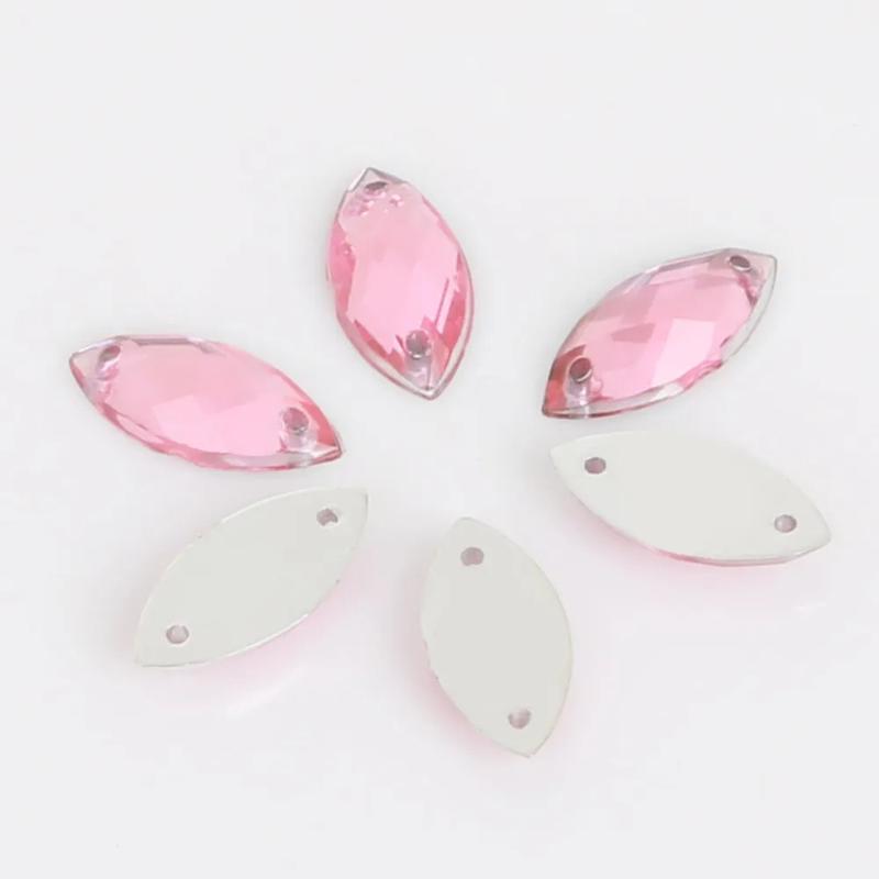 Product Introduction of 50pcs/Bag Sewing Flatback Rhinestone Horse Eye Acrylic Beads Craft Sew on Strass Crystal Stones For DIY Clothes Decoration 8