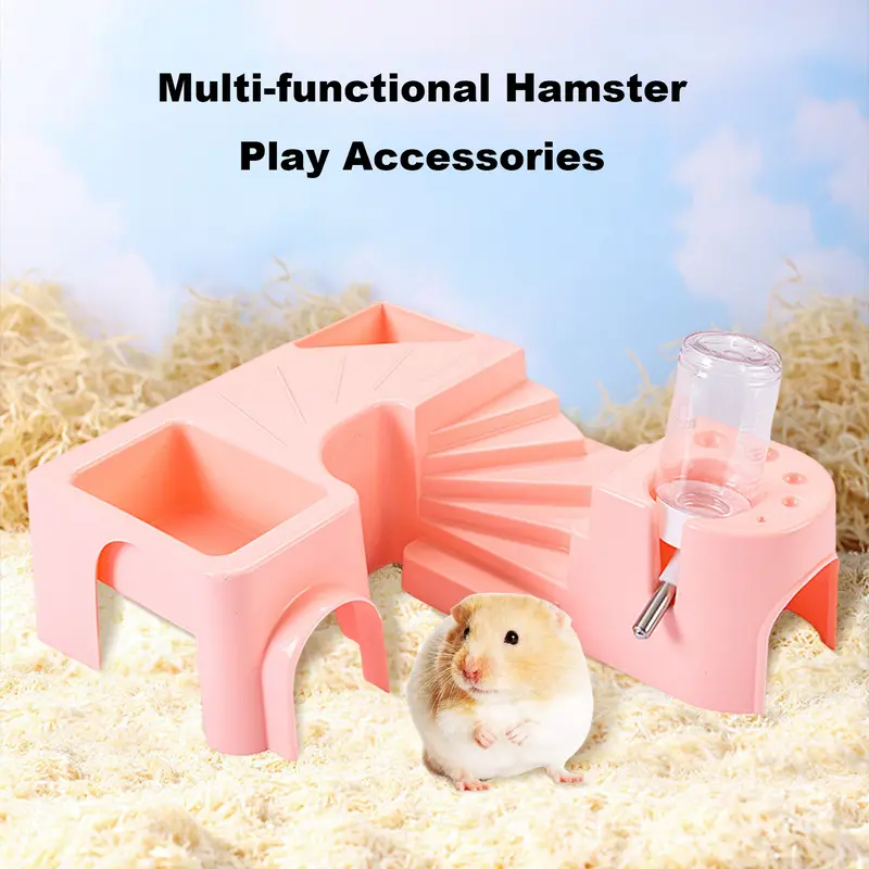 Lồng Hamster, Phụ Kiện Thú Cưng Nhỏ Không Mùi, Với Không Gian Sống Và Chơi Cho Động Vật Nhỏ Bao Gồm Chai Nước, Thích Hợp Cho Chuột Hamster, Nhím, Chinchilla 6