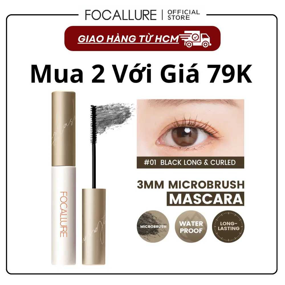 FOCALLURE Chuốt mi Mascara đầu nhỏ 3mm chống thấm nước 6g Cosmetic Mỹ Phẩm Trang Điểm Nữ