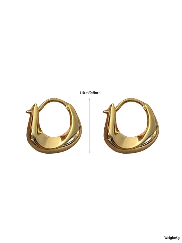 Women's Elegant Geometric Design Hoop Earrings for Summer, All-match Trendy Hoop Earrings, Fashionable Jewelry for Women for Daily & Party Decoration, Gifts for Her, Earrings for Women 1