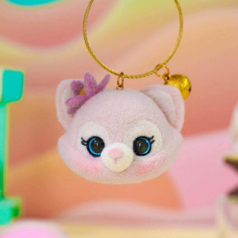 Wool Felt Poking Fun Cute Animal Bunny DIY Craft Kit Doll Birthday Gift Keychain Student Adult Handmade Toy 3
