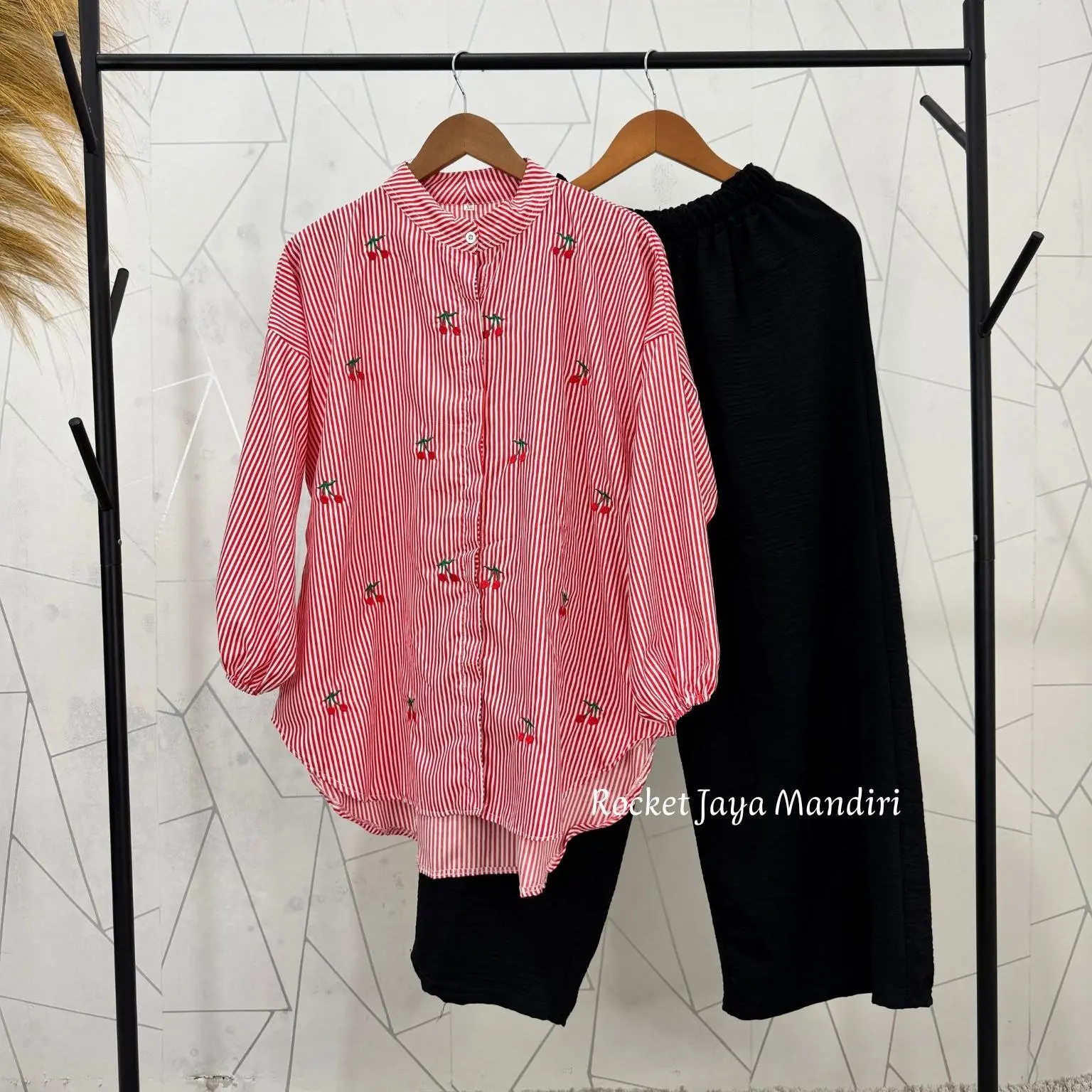 Set Keirra Maroon+Klt Hitam