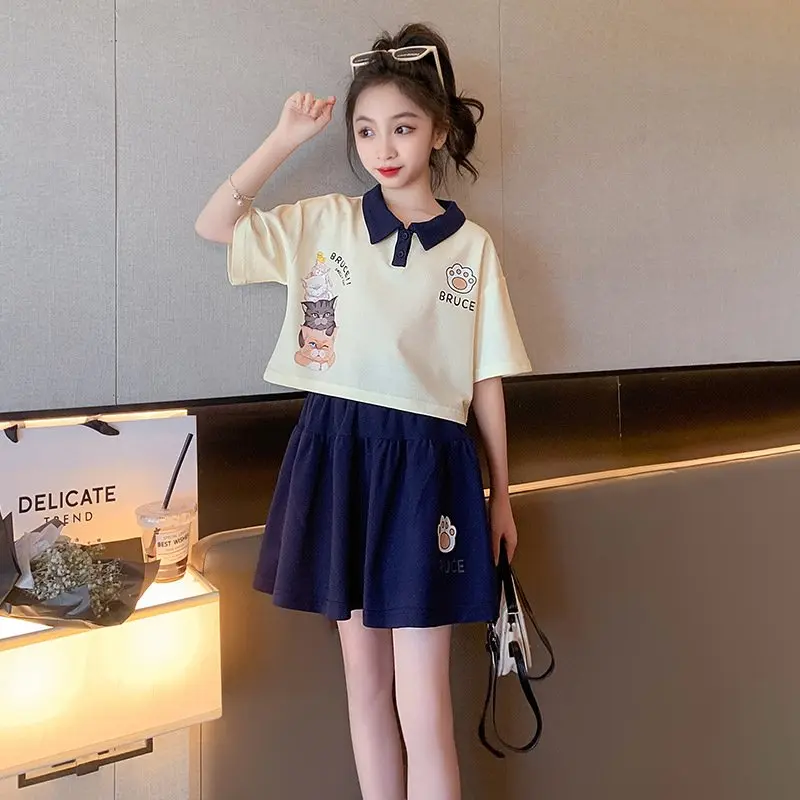 Bộ váy kẻ áo tay bồng cho bé gái 5-15 tuổi - Hàng chuẩn form, thấm hút mồ hôi, thoáng mát 8