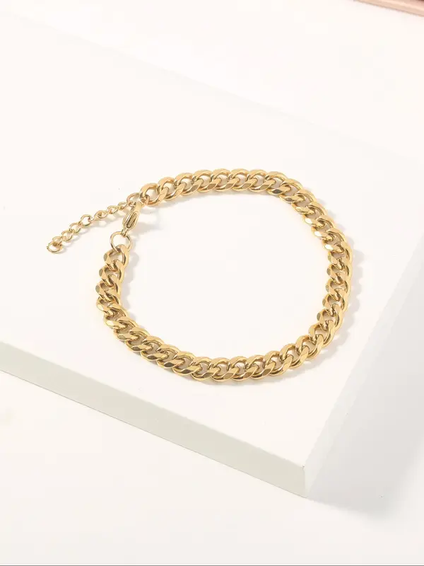 Men's Simple Plain Stainless Steel Curb Chain Lobster Closure Bracelet, Fashion Jewelry for Party, Daily Clothing Decor, Trendy All-match & Exquisite Jewelry for Birthday Gift 5