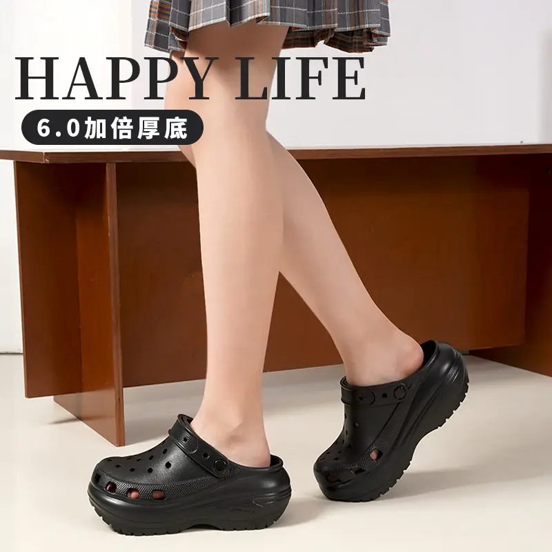Giày Coros, Đế Bánh Xe Nhẹ, Hàng Mới Về Mùa Hè, Dành Cho Nữ, Thấm Nước, Đồ Đi Biển, Dép Lê, Có Thể Đeo Ngoài Trời, Chống Trượt, Đế Xốp, Đế Dày 7Cm, Dép Eva Shoes DéP 5