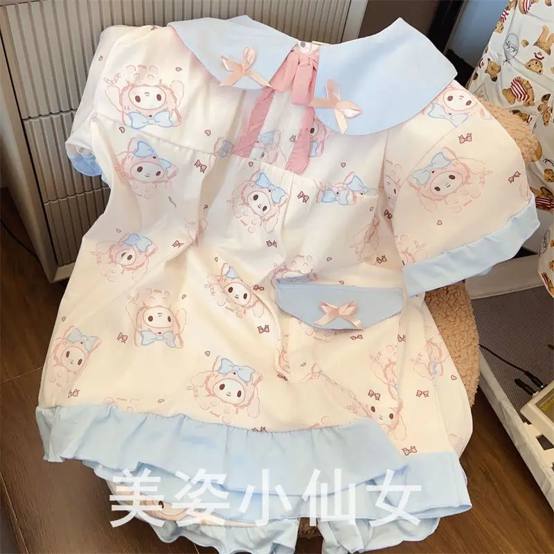 Bộ Đồ Ngủ Dễ Thương Nhật Bản, Dành Cho Nữ, Bộ Sưu Tập Mùa Hè, Phong Cách Ins Mới, Ngọt Ngào, Áo Sơ Mi ngắn Tay Và Quần Đùi, Thích Hợp Cho Học Sinh, Bộ Đồ Mặc Nhà