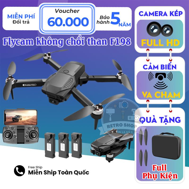  Flycam F198 Pro Tập Bay Giá Rẻ Động Cơ Không Chổi Than Cảm Biến Giữ Vị Trí Thăng Bằng Cực Tốt Hỗ Trợ Camera Quay Phim Chụp Ảnh Có Skill Nhào Lộn 360 Độ Phù Hợp Cho Người Tập Bay Có Đèn Trợ Sáng Hỗ Trợ Bay Ban Đêm Full Phụ Kiện Đi Kèm 