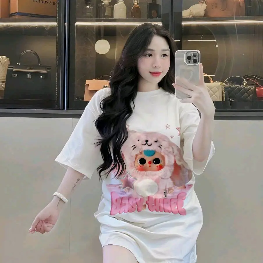 Áo Thun cotton in hình baby tee freesize phom rộng