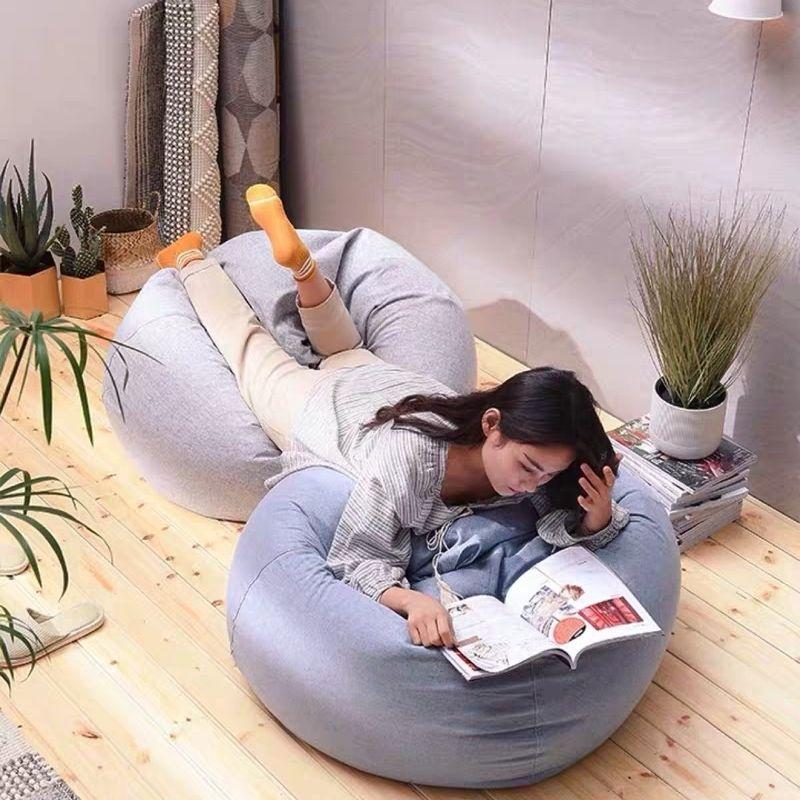 Product Introduction of [Gift footstool+ Pillow] With filling large seat bean bag sofa chair sofa lazy recliner lazy sofa 3