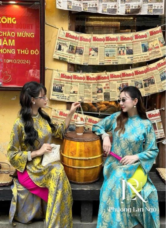 Product Introduction of Áo Dài Lụa Gấm Cao Cấp Thọ Dơi, Mặc Tết Đi Chơi, Dạo Phố, Chụp Ảnh Cực Đẹp 25