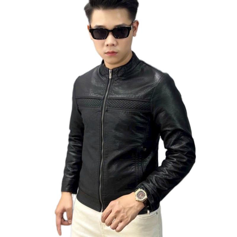 Áo da nam cổ tàu Quảng Châu cao cấp form ôm lót nhung - Menswear Jacket aokhoac