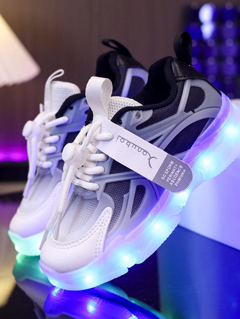 Product Introduction of Usb Rechargeable Led Light Up Sneakers, Fashionable Breathable Comfortable Sports Running Shoes, Cute Colorful Light Up Shoes for Boys & Girls, Shoes for Christmas List, Athletic 6