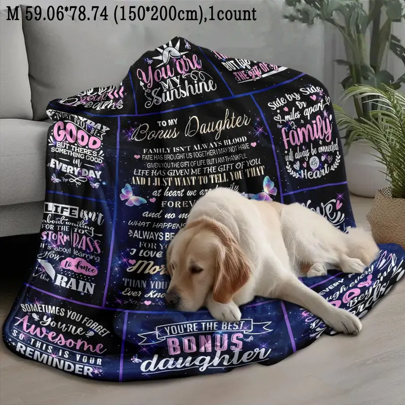 Letter & Butterfly Pattern Blanket, Soft Throw Blanket, Air-conditioned Room Blanket, Warm Nap Blanket for Home & Office & Travel 4