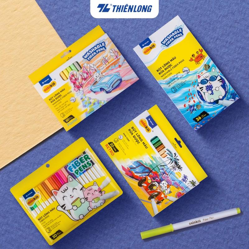 Bút màu Fiber Pen Colokit Thiên Long 20/36 màu rửa được viết được nét thanh nét đậm