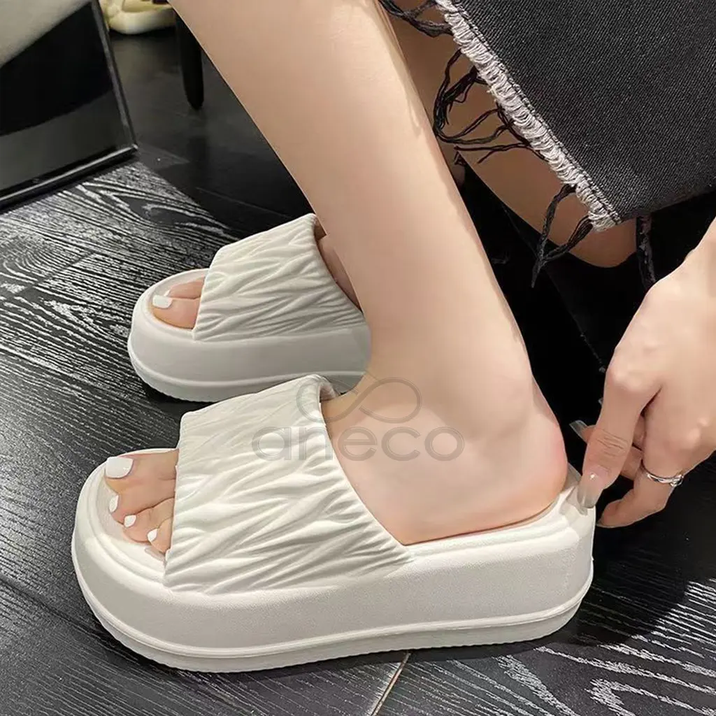 Aneco Sandal Slide Wanita Empuk Jelly Sendal Wedges Kekinian Anti Selip Hela