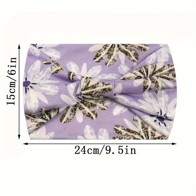 Product Introduction of Women's Floral Print Bowknot Design Sports Headband, 4 Counts/set Non-Slip Comfortable Breathable Sweatband for Women & Girls, Elastic Hairband for Gym Workout Running, Hair Accessories for All Seasons 3