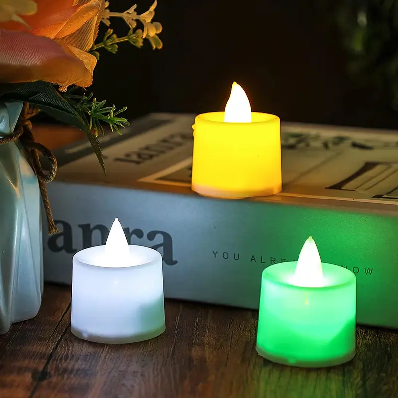 Lilin Elektrik LED Ukuran Mini Dekorasi Lampu Baterai Kecil Warna Warni Candle Light 5