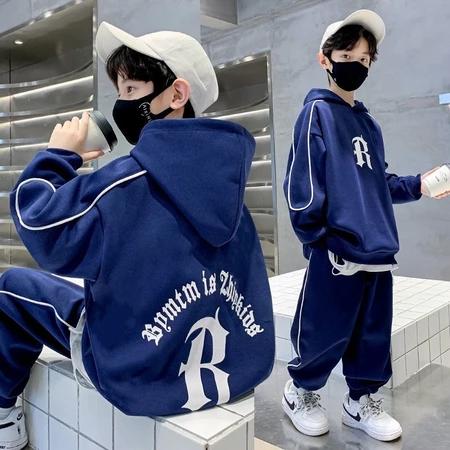 Bộ quần áo hoodie thu đông mẫu chữ L bé trai 18-52kg từ 6-16 tuổi . Đồ bộ, set đồ bé trai 5