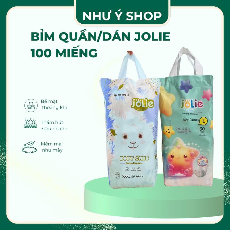 Com Bo 100 Miếng Bỉm Quần/Dán Jolie Hàng Xuất Anh Cho Bé tã  quần