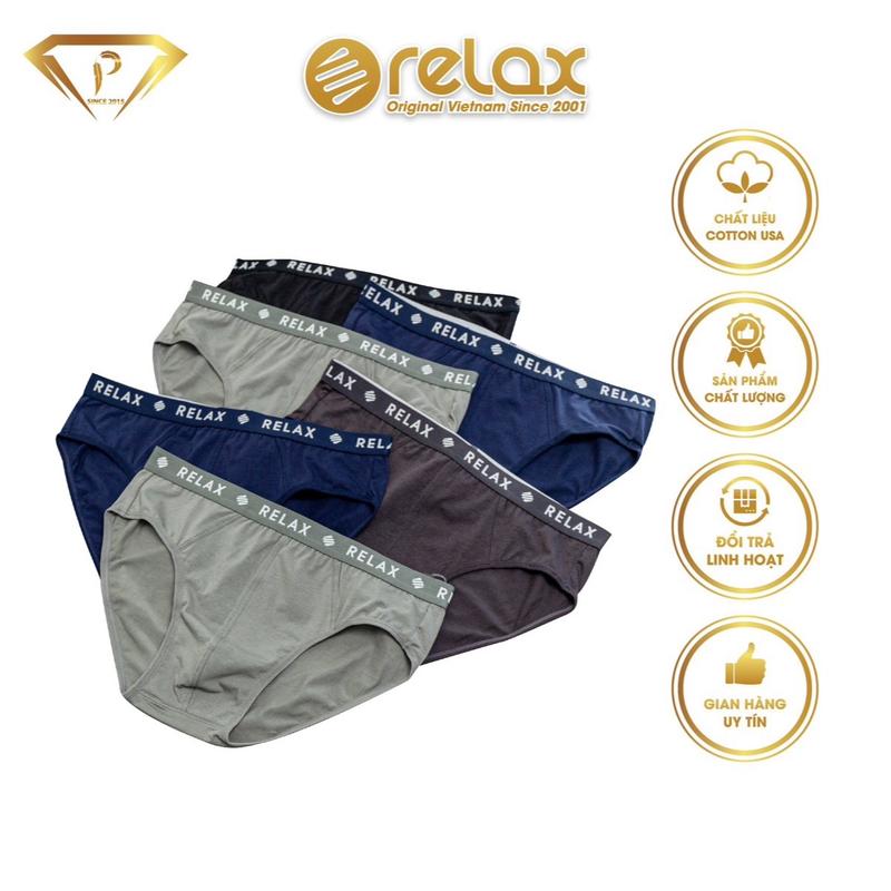 Quần lót nam RELAX RLTK018 quần lót Cotton USA , quần lót mẫu có big size Menswear Boxer Thun Nhung Thun Quần Boxer Sịp Đen