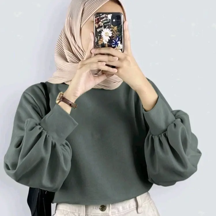 LABY- KAOS LENGAN BALON-KAOS SCUBA LENGAN BALON-KAOS WARNA-KOAS SCUBA LENGAN BALON DAILY Wanita