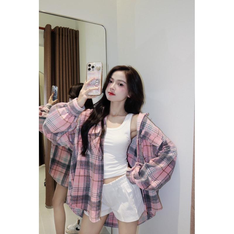 Product Introduction of áo  sơ mi Flannel tay dài  caro  có  nón 4