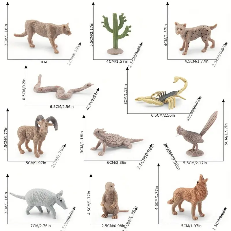 Simulation Wild Desert Animal Set, 11pcs/set Realistic Wild Desert Animal Model, Action & Toy Figures for Home Decoration 1