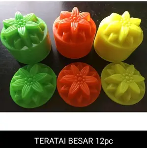 12 PCS TERATAI BESAR CETAKAN KUE KUKUS PUTU AYU ROTI JELLY PUDING AGAR-AGAR Mawar Plastik