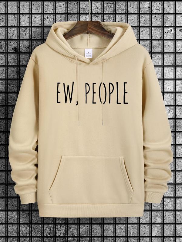 Unisex Men's Letter Print Essentials Hoodie, Regular Fit Casual Streetwear Drawstring Pocket Hooded Sweatshirt, Hoodies for Men, Men's Tops for Spring & Fall, Tall Clothing Women, Men's Clothing 3