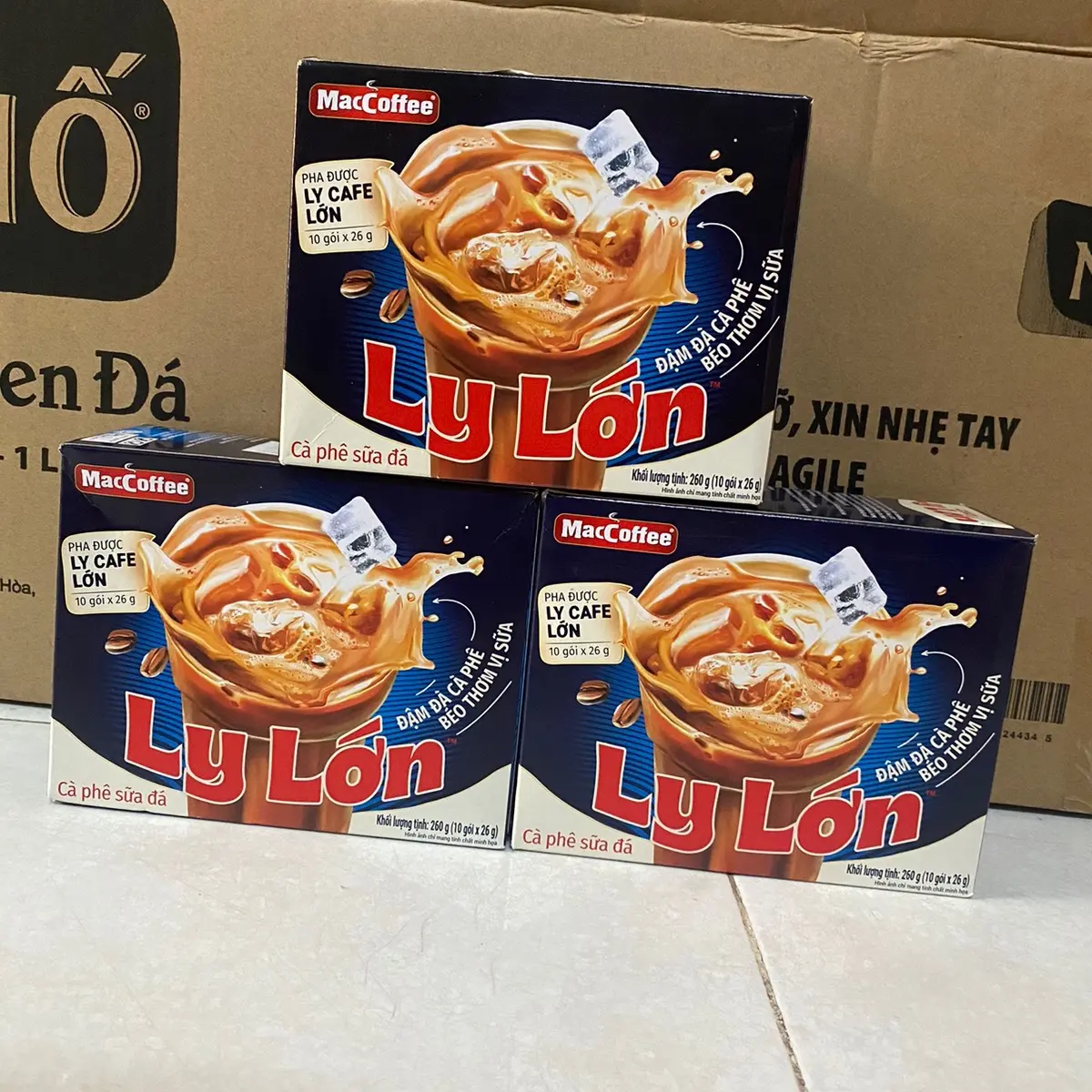3 HỘP CÀ PHÊ SỮA LY LỚN 30 GÓI x 26g Coffee Cafe