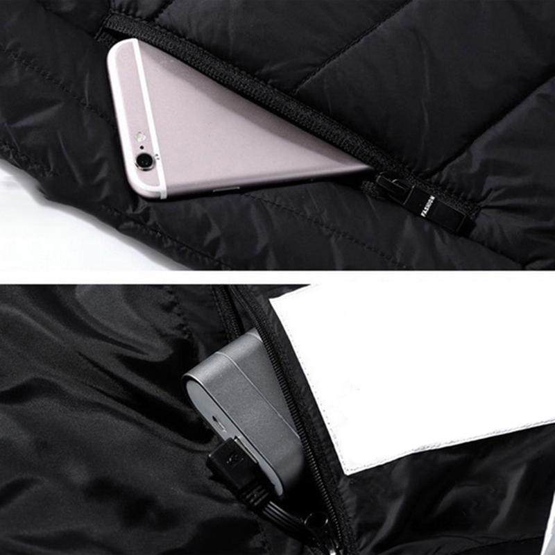 Gz-Áo Khoác Sưởi Điện Cho Nam, Áo Khoác Giữ Nhiệt Có Thể Giặt Được, Không Tay, USB, Mùa Đông 4