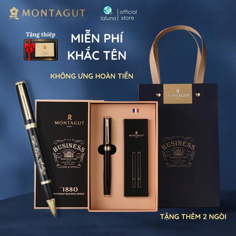 Quà Tặng Bút ký Pháp MONTAGUT MIỄN PHÍ KHẮC TÊN cao cấp kèm túi + hộp FULLBOX có tặng THIỆP gửi thầy cô giáo, sếp,đối tác - B197