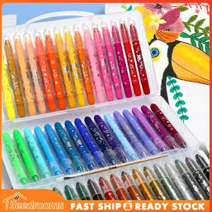 Grasp Sedang Crayon Original 12/24/36/48 Warna Water Soluable Crayon Krayon Mewarnai Silky Crayon