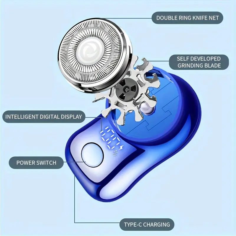 Portable Comfort Mini USB Rechargeable Shaver, Electric Beard Razor for Men, Wet & Dry Shaver for Home, Office, Car, Business Travel, Beard Care Machine, Sharp Electric Shaver, Shaver for Men, Facial Shaving Products, Shaver Razors 5