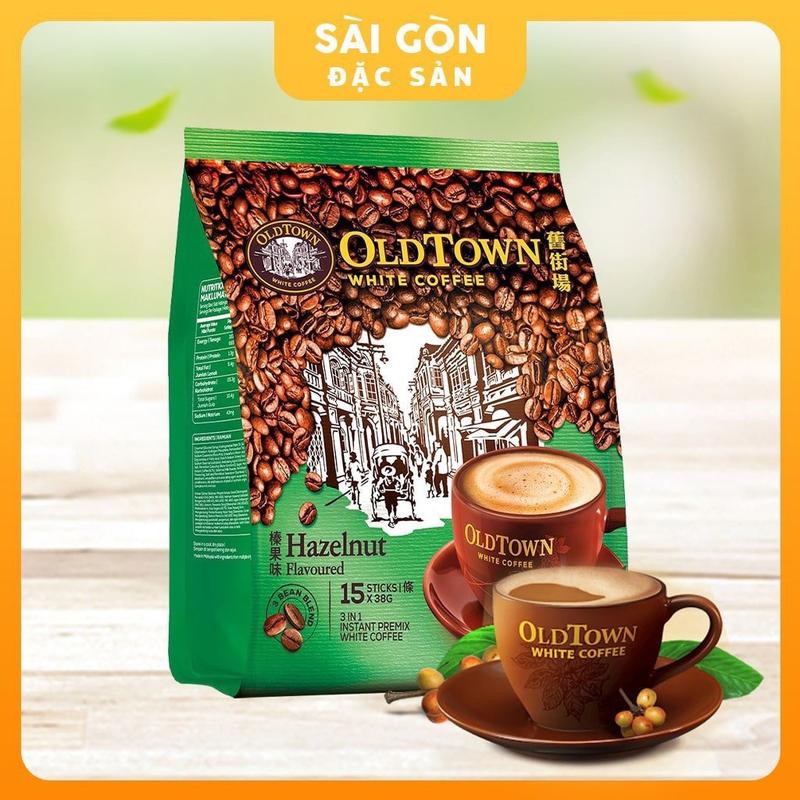 Cà Phê Trắng White Coffee OldTown Cafe Malaysia Hazelnut 15 Gói x 38G SÀI GÒN ĐẶC SẢN