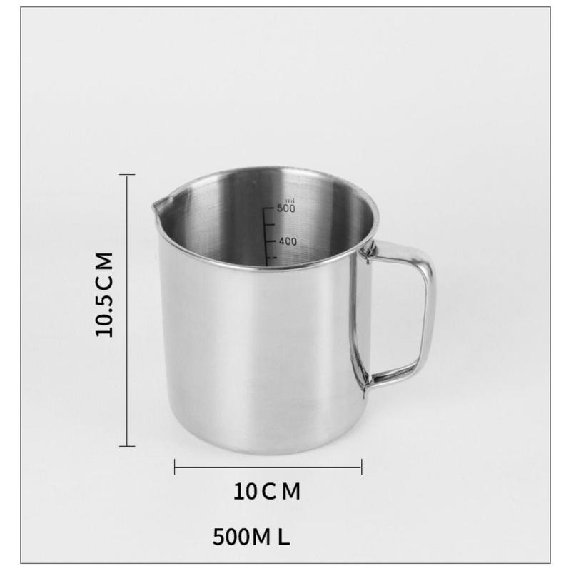 New Stainless Steel Laboratory Beaker 500ml 1000ml Measuring Cups Graduated Espresso Mugs Kitchen Tool 2
