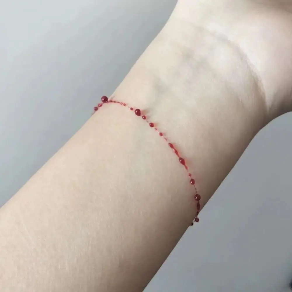 Halloween  drop bracelet Intricate A strip of Punk red cross bracelet Emulational bleeding necklace for Halloween party Costume accessory Fashion