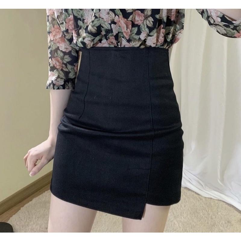 Chân váy chữ A cách điệu chất vải tuyết mưa có quần lót trong Nữ Voan