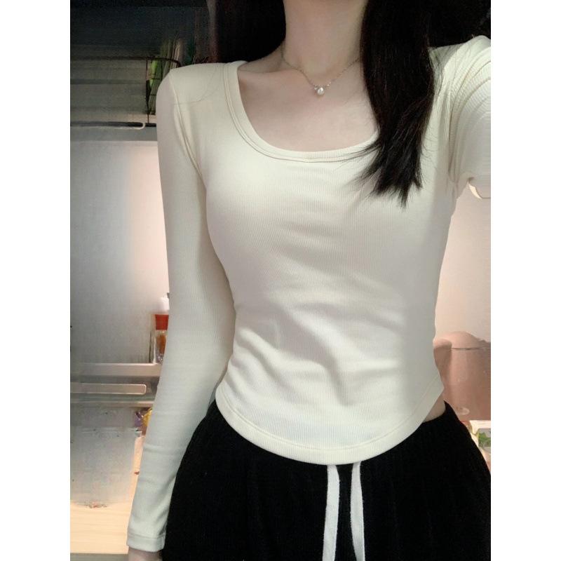 Áo cổ rộng chữ u form vạt bầu nhiều màu peonyb - Thun tay dài nữ body dáng ôm kiểu sexy gợi cảm có bigsize phong cách hàn quốc đẹp