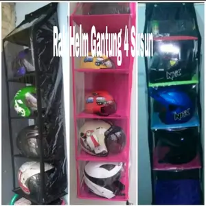 Rak Helm Gantung 4 susun dengan resleting